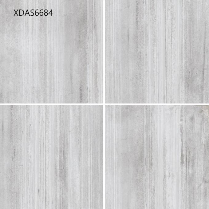 teja esmaltada gris de la porcelana de los 600*600*10MM para la línea recta modelo del cemento del piso del pasillo del piso de la cocina