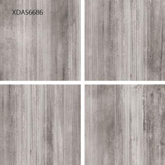 teja esmaltada gris de la porcelana de los 600*600*10MM para la línea recta modelo del cemento del piso del pasillo del piso de la cocina